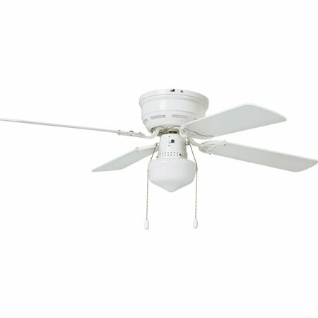 HOME IMPRESSIONS 42 In. White Ceiling Fan with Light Kit TS-42-023